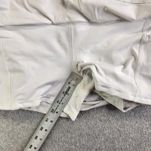 Lululemon Skort Womens 6 White Pace Rival Skirt Owasso Oklahoma Cheer Leading - Picture 13 of 15